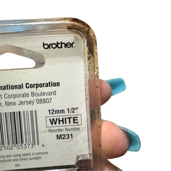 Brother M-231 Label Tape | 1/2" White w/ Black Text | Vintage P-Touch Refill - Picture 8 of 12